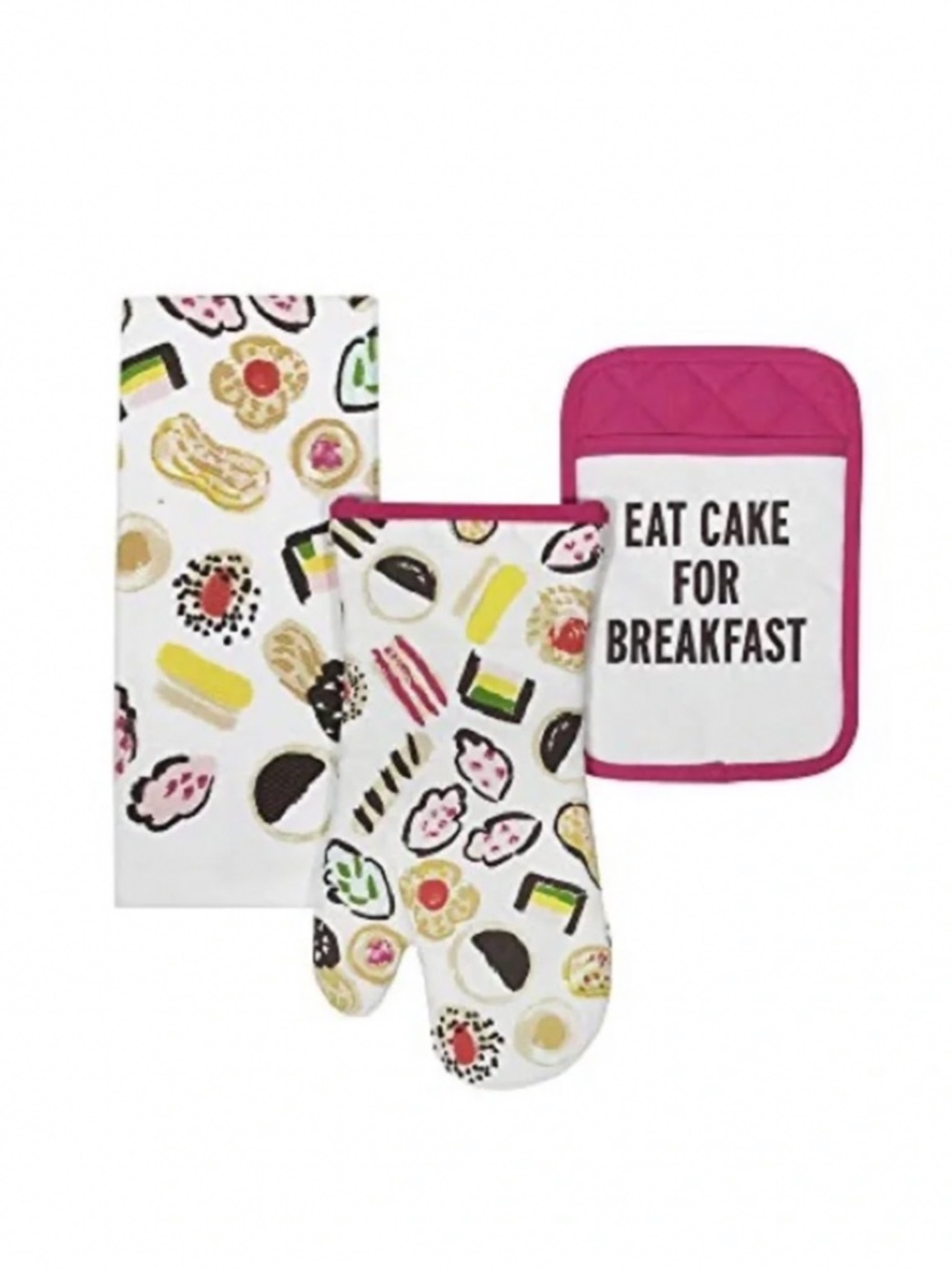 NWT Kate Spade “Eat Cake for Breakfast” 3 Piece Kitchen Set